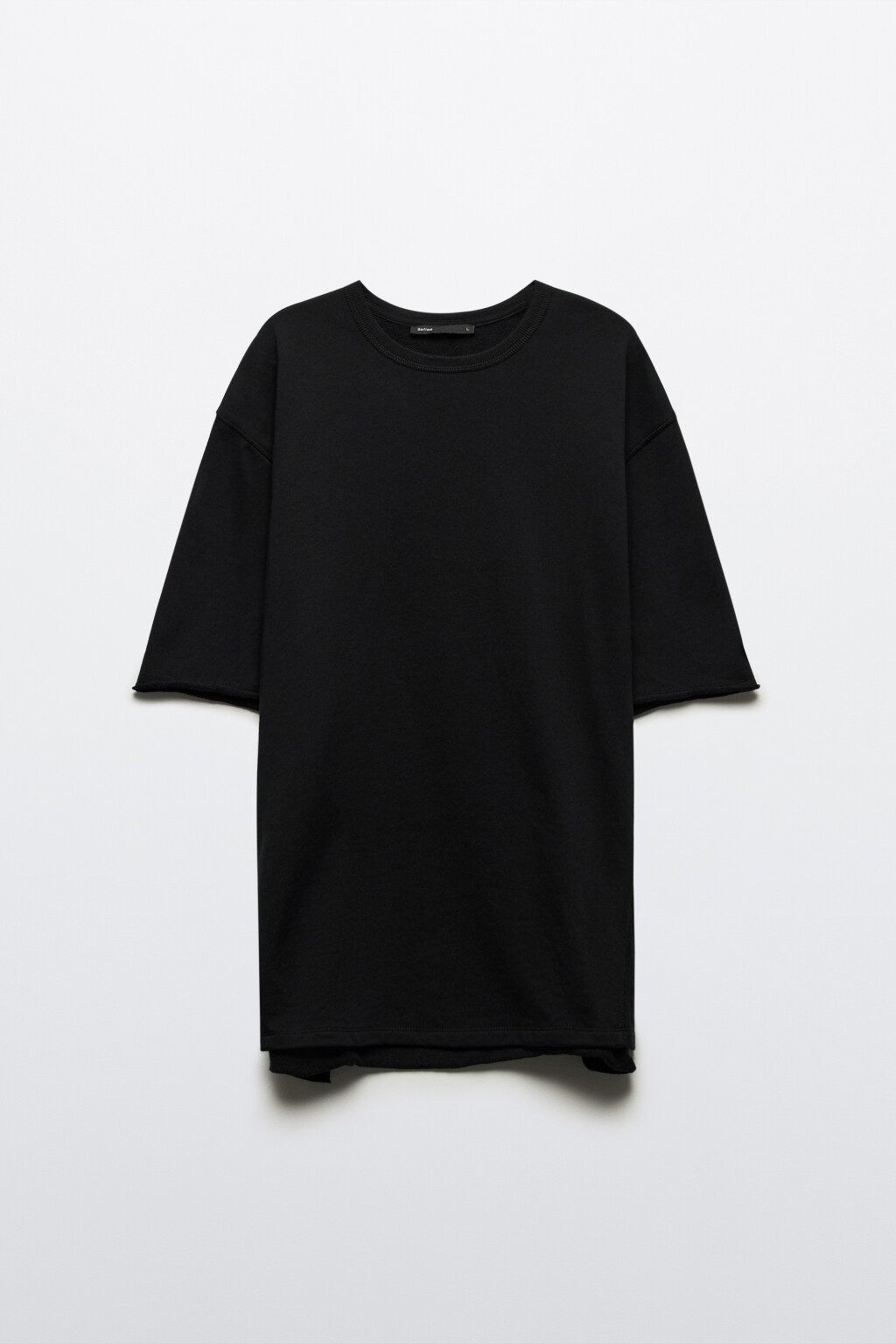 Футболка oversize из хлопкового футера - цвет черный - 8