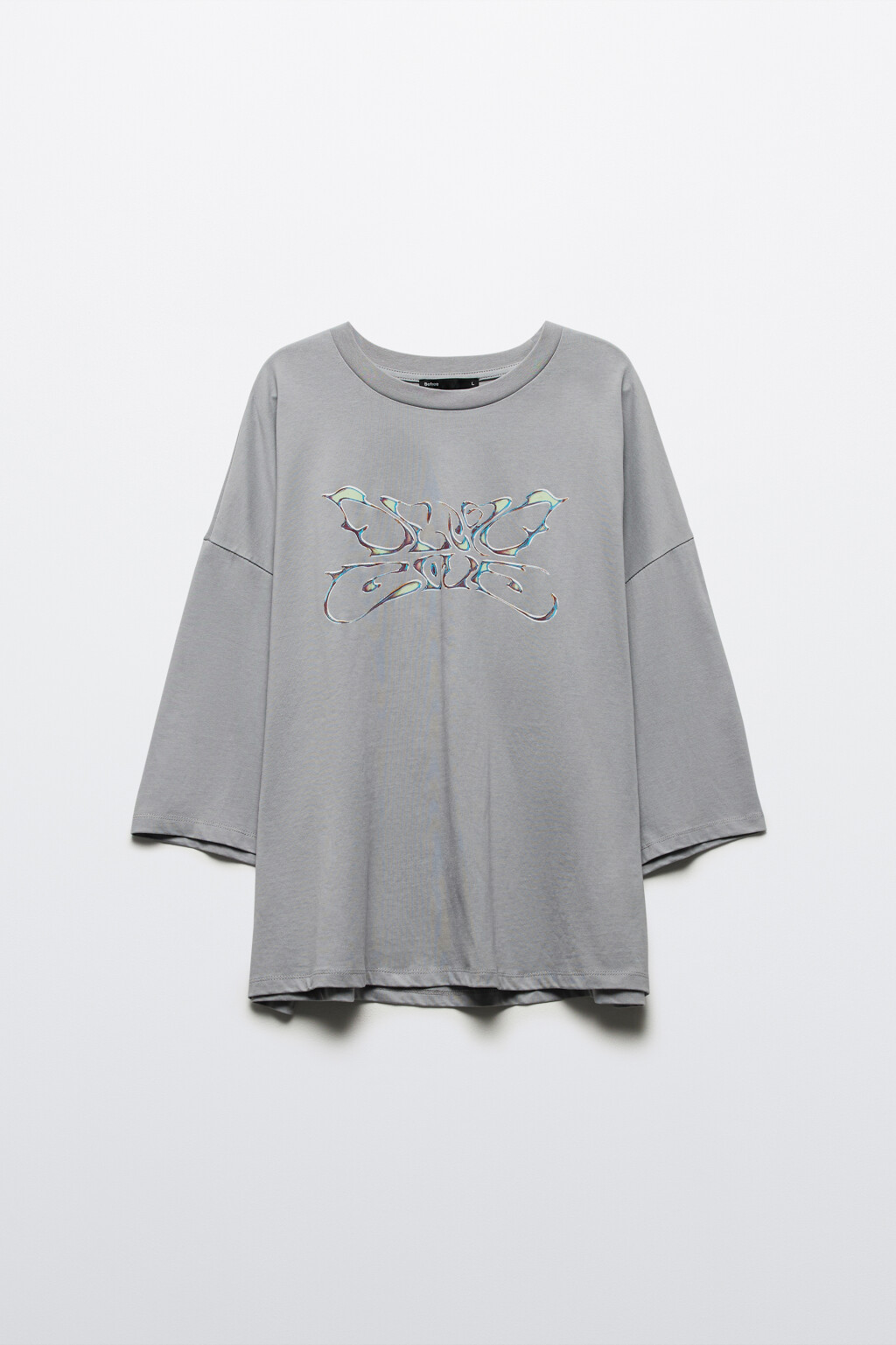 Футболка boxy fit хлопковая с принтом - цвет серый - 8