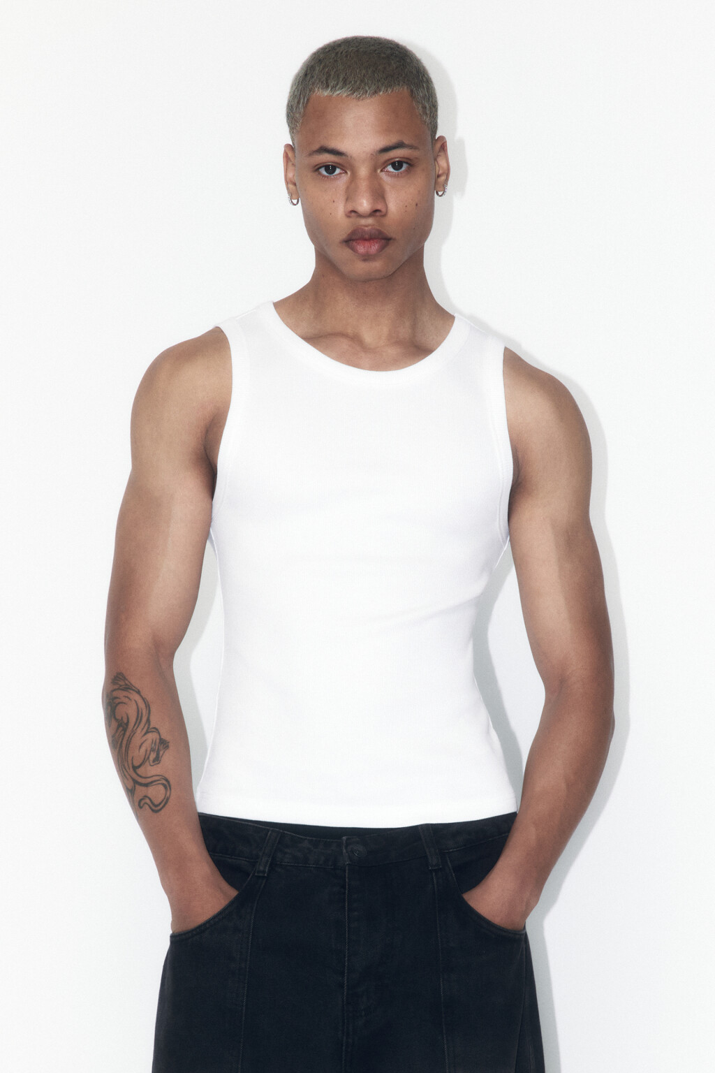 Майка базовая из хлопка - цвет белый - 2