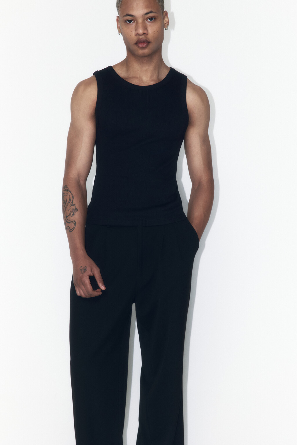 Майка базовая из хлопка - цвет черный - 1