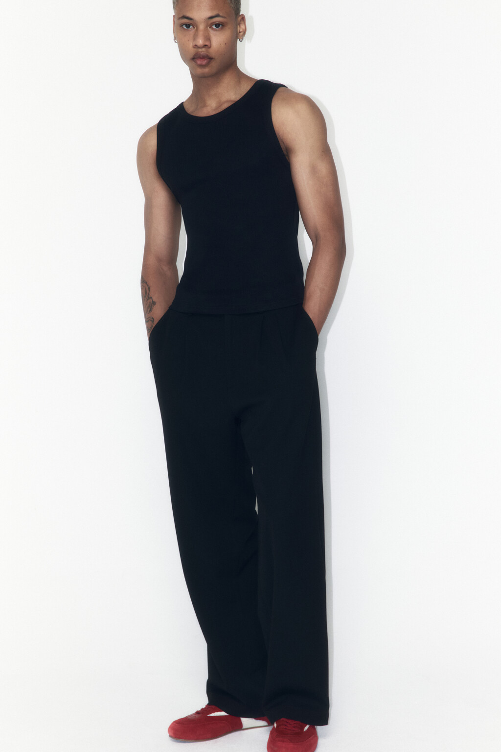 Майка базовая из хлопка - цвет черный - 2