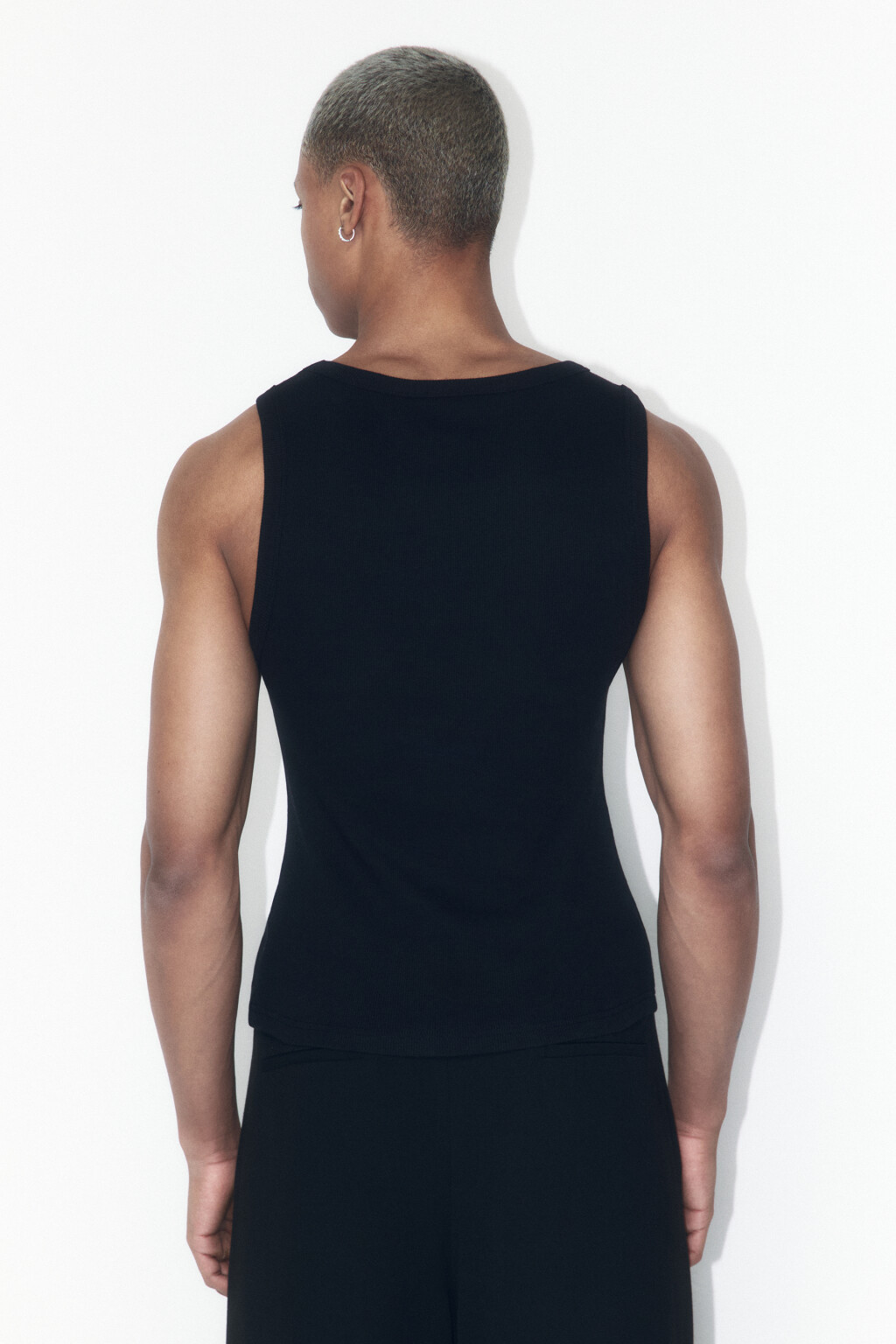 Майка базовая из хлопка - цвет черный - 4