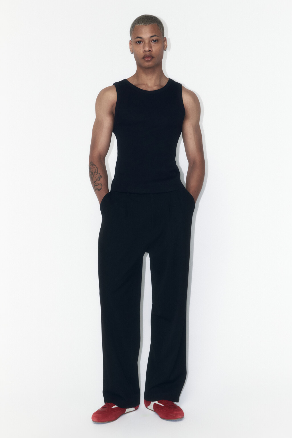 Майка базовая из хлопка - цвет черный - 5