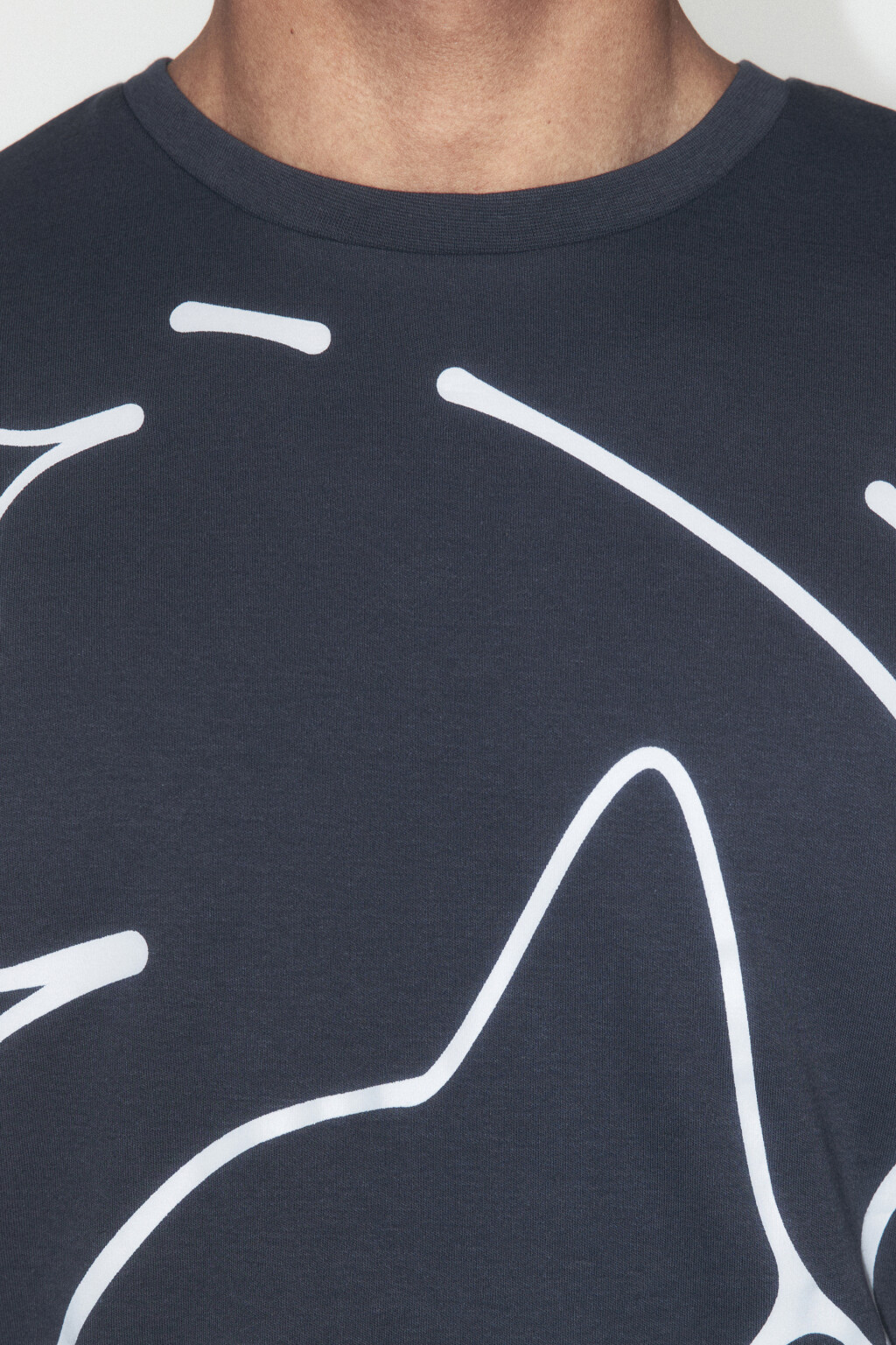 Футболка облегающая хлопковая с принтом - цвет серый - 6