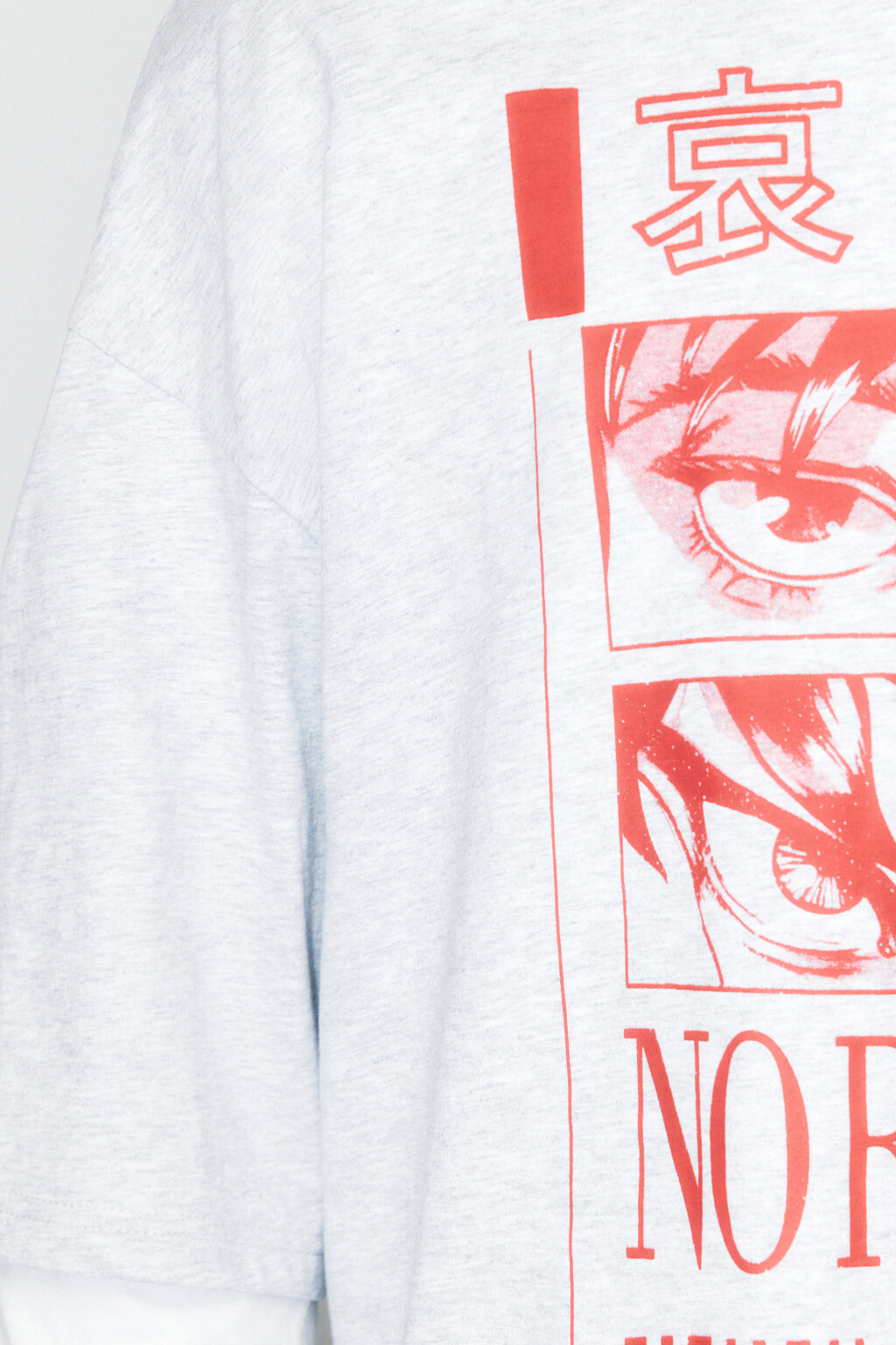 Футболка oversize хлопковая с принтом - цвет серый - 7