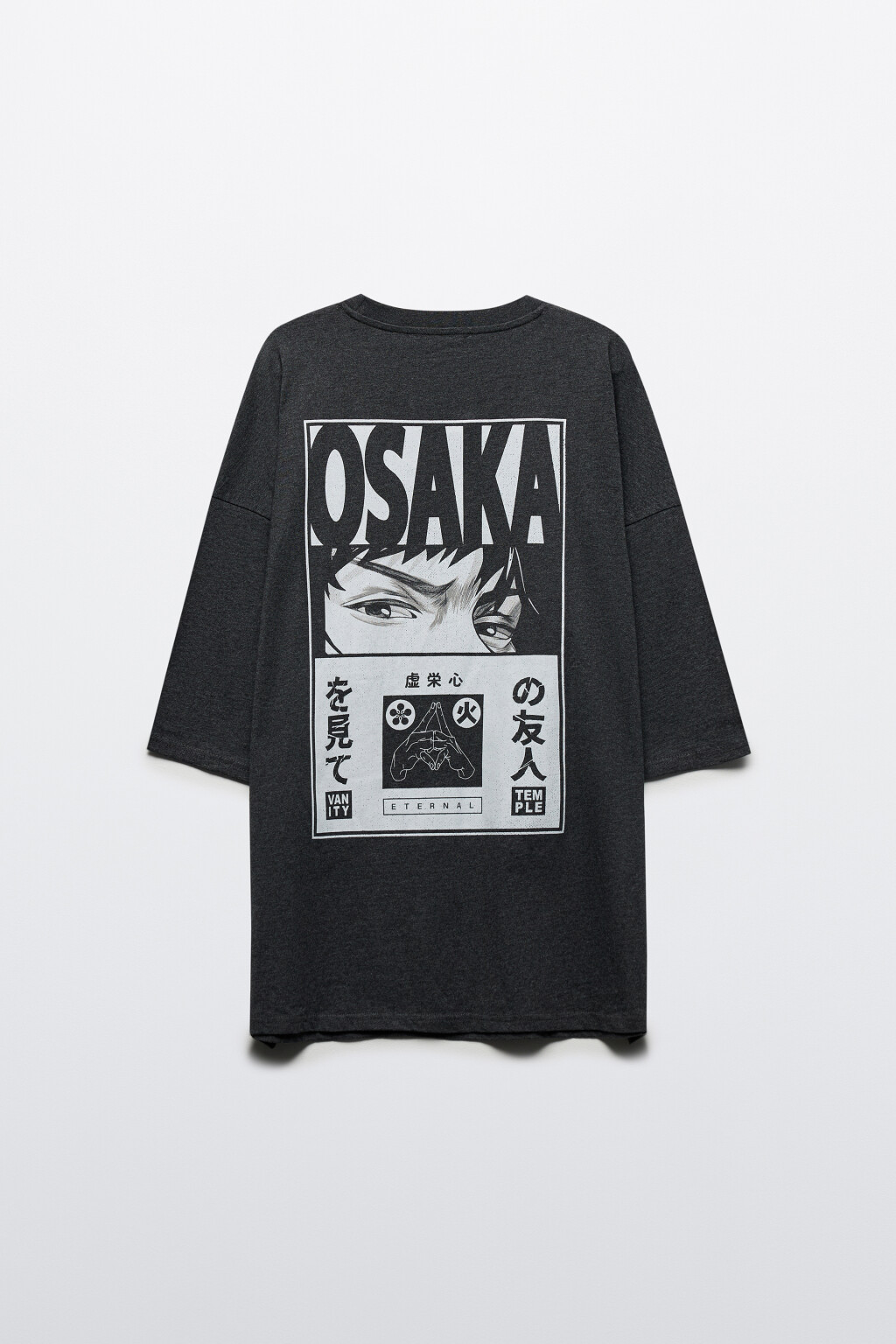 Футболка oversize хлопковая с принтом - цвет черный - 9