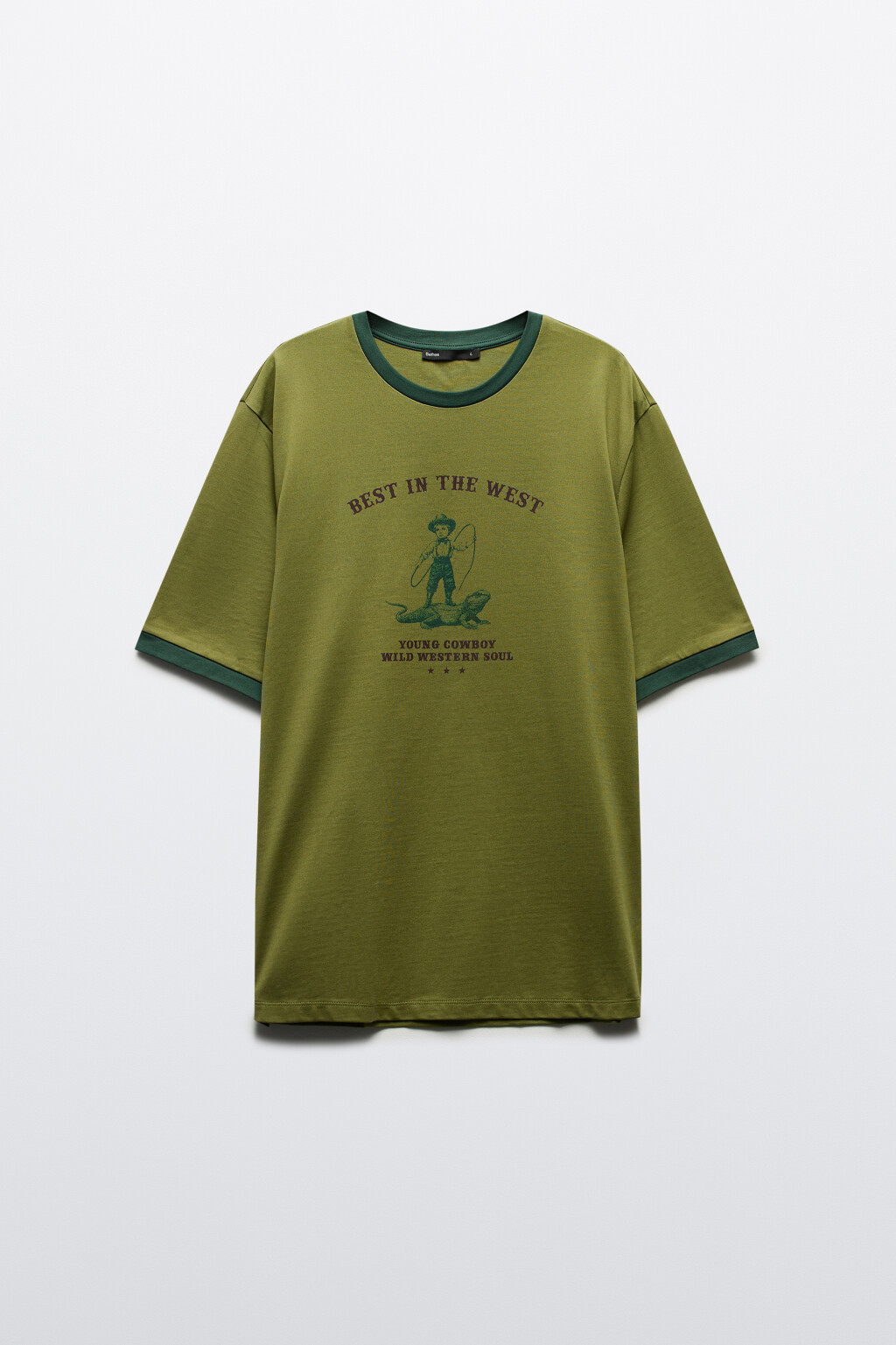 Футболка хлопковая с ковбойским принтом - цвет зеленый - 7