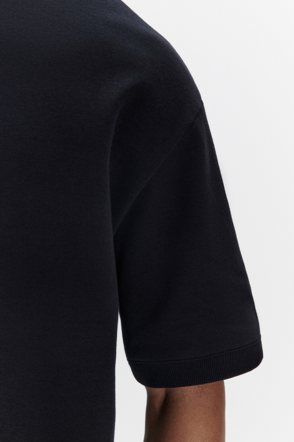 Футболка oversize из хлопкового футера - цвет черный - 6