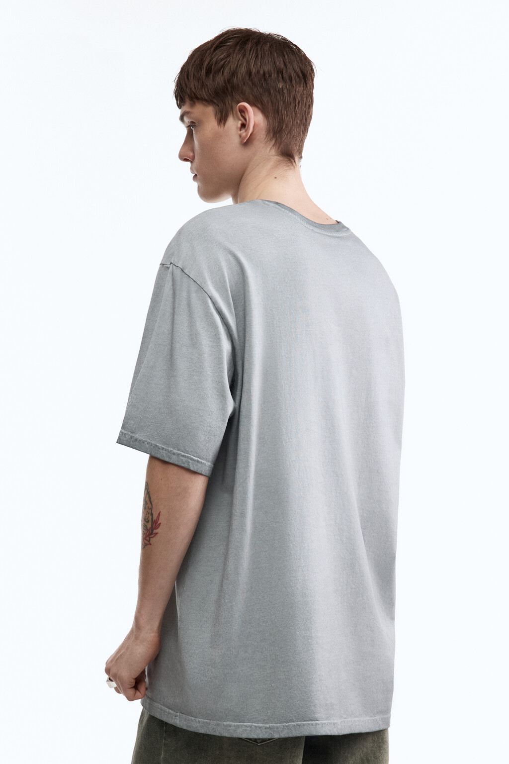 Футболка хлопковая с вареным эффектом - цвет зеленый - 4