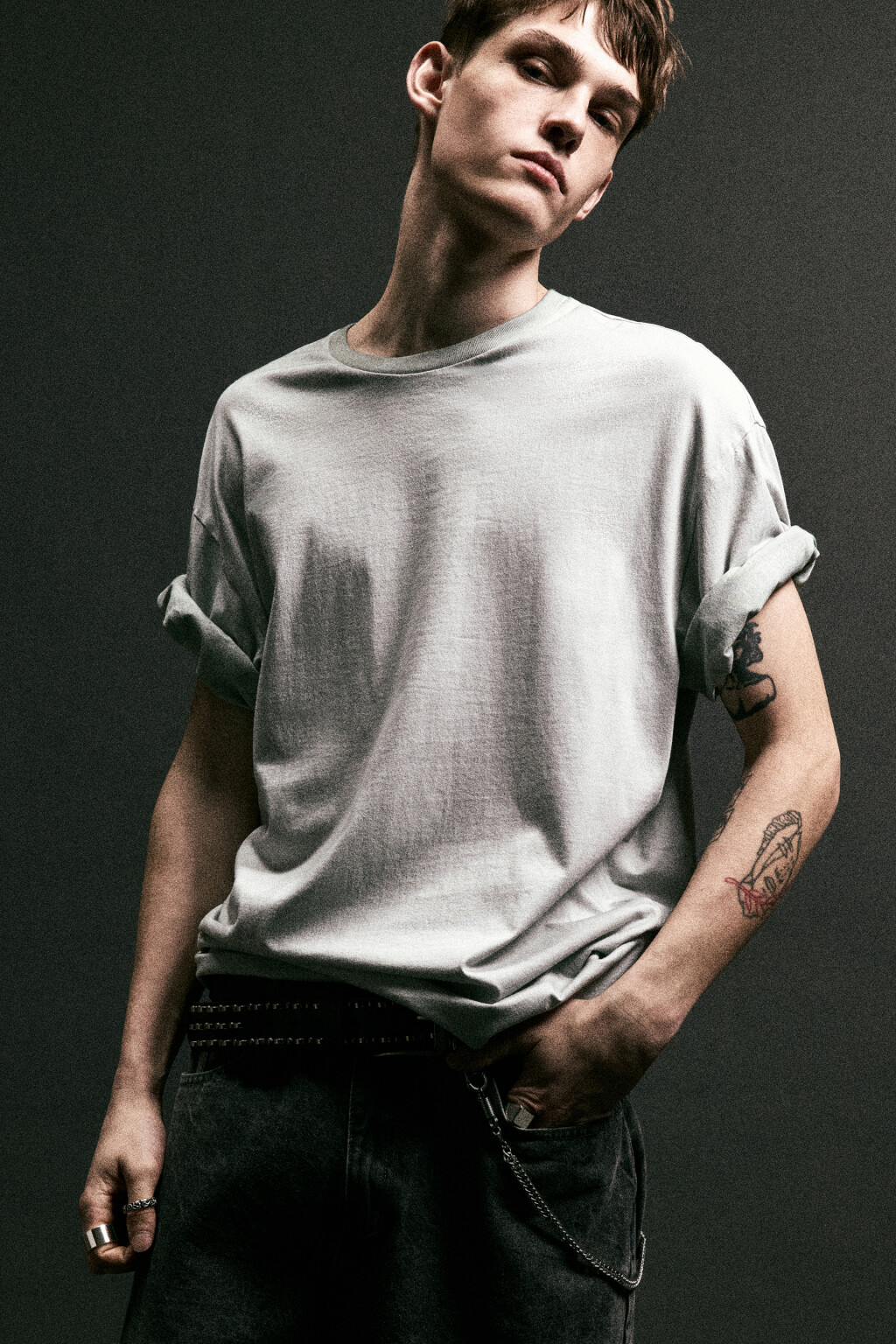 Футболка хлопковая с вареным эффектом - цвет серый - 2