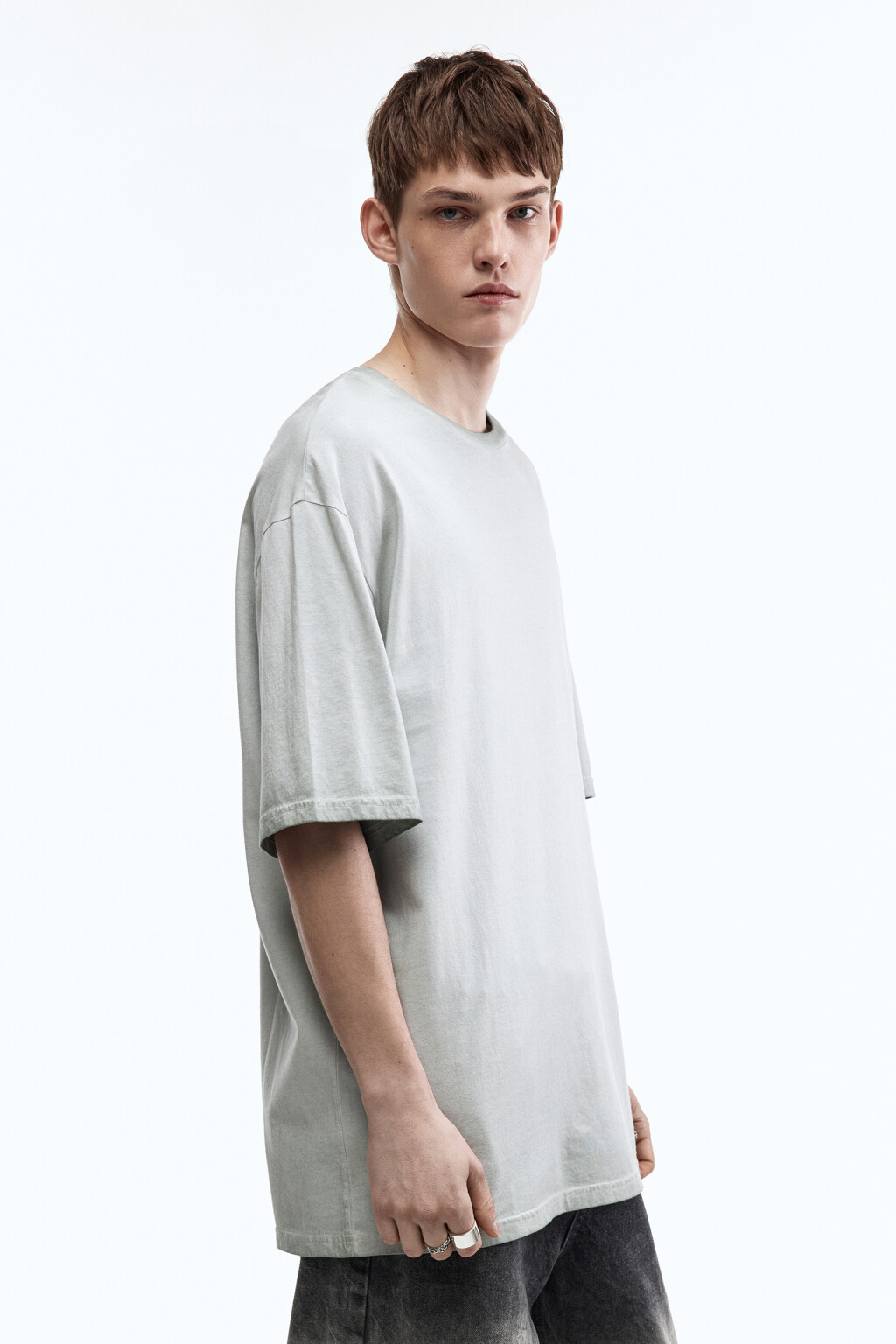 Футболка хлопковая с вареным эффектом - цвет серый - 4