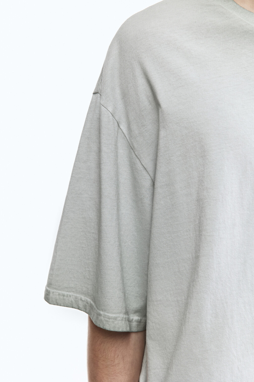 Футболка хлопковая с вареным эффектом - цвет серый - 8