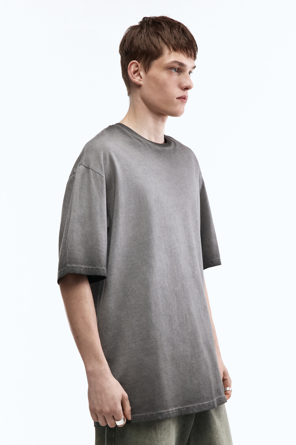 Футболка хлопковая с вареным эффектом - цвет черный - 4