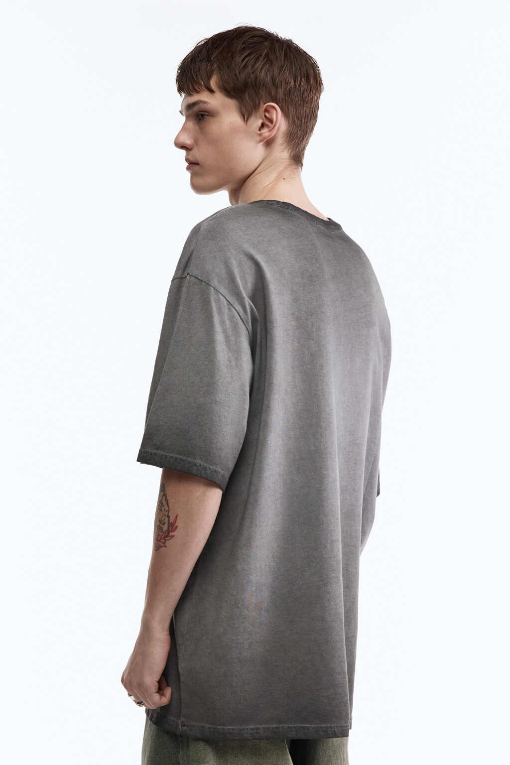 Футболка хлопковая с вареным эффектом - цвет черный - 5