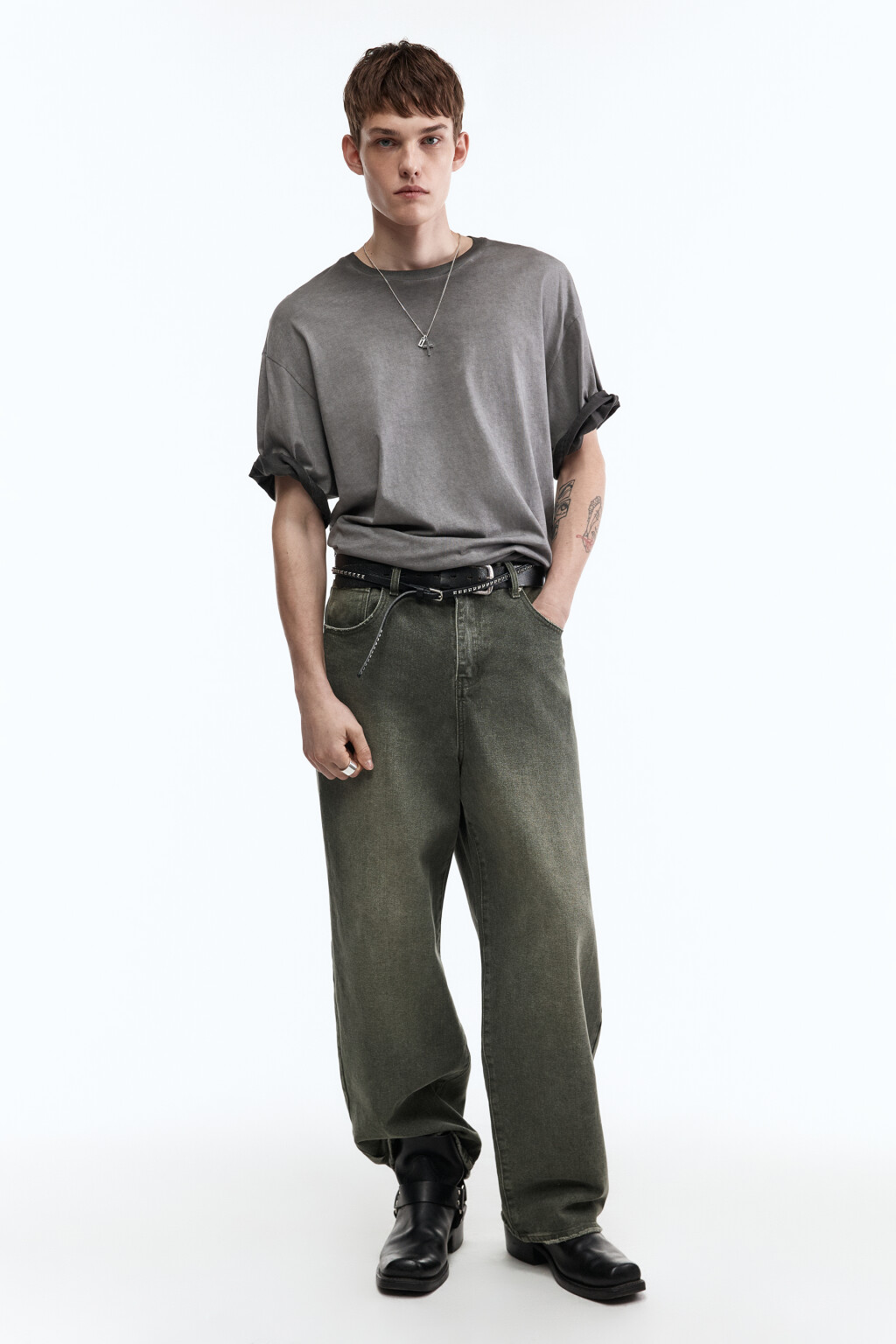 Футболка хлопковая с вареным эффектом - цвет черный - 6