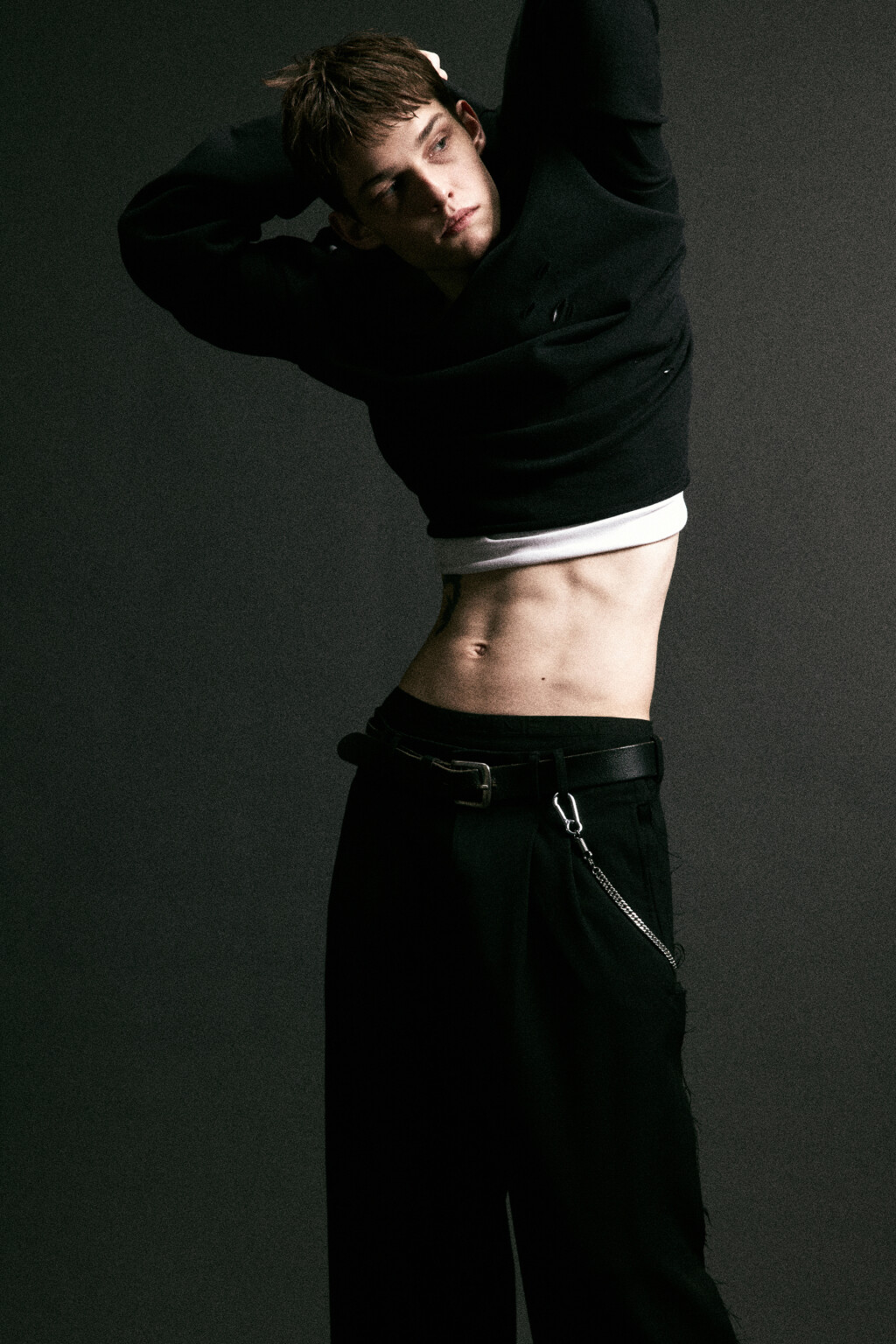 Лонгслив oversize рваный двуслойный - цвет черный - 2