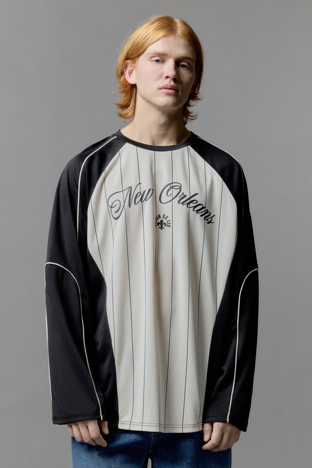 Лонгслив с принтом в спортивном стиле - цвет бежевый - 1