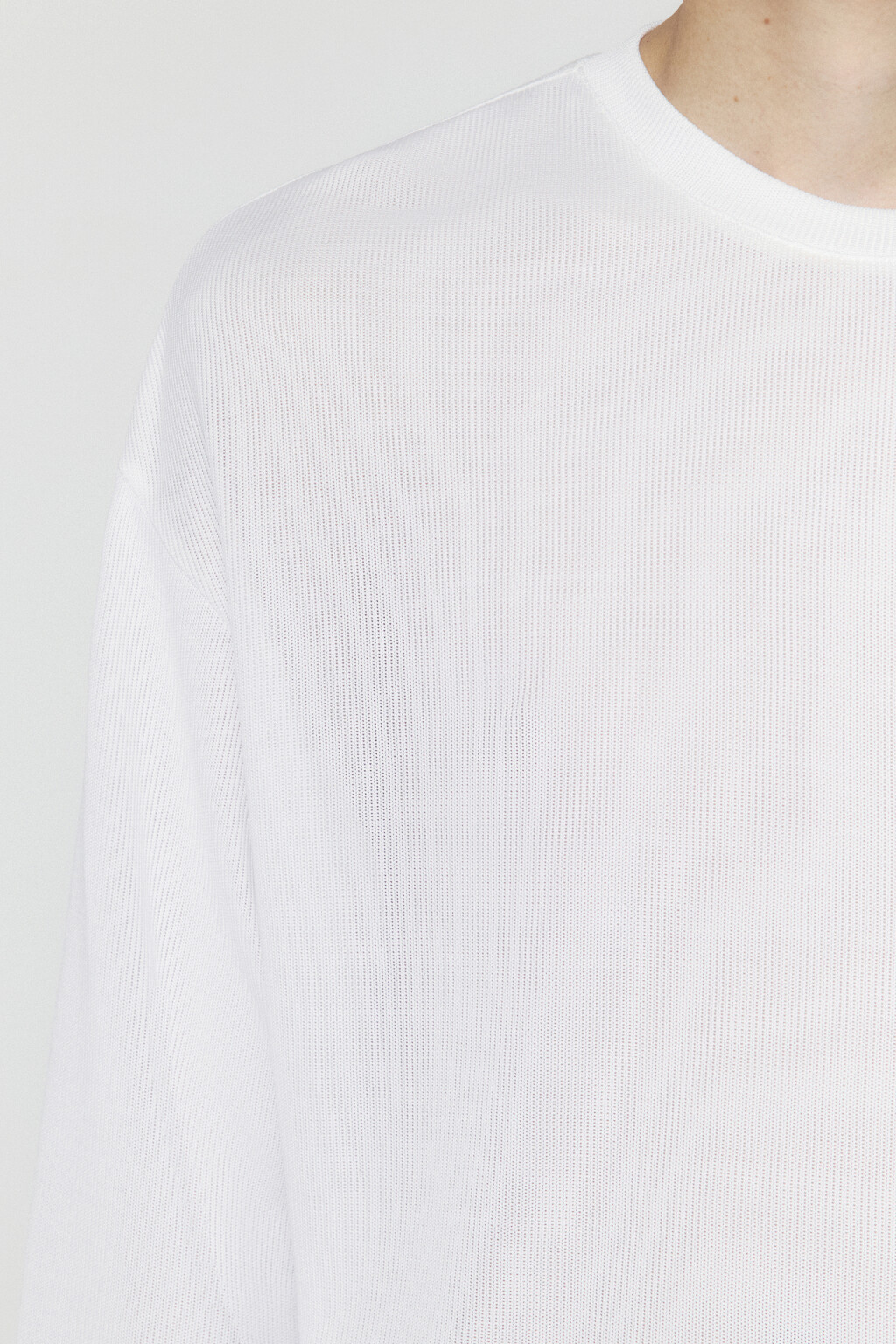 Лонгслив свободный в спортивном стиле - цвет белый - 6