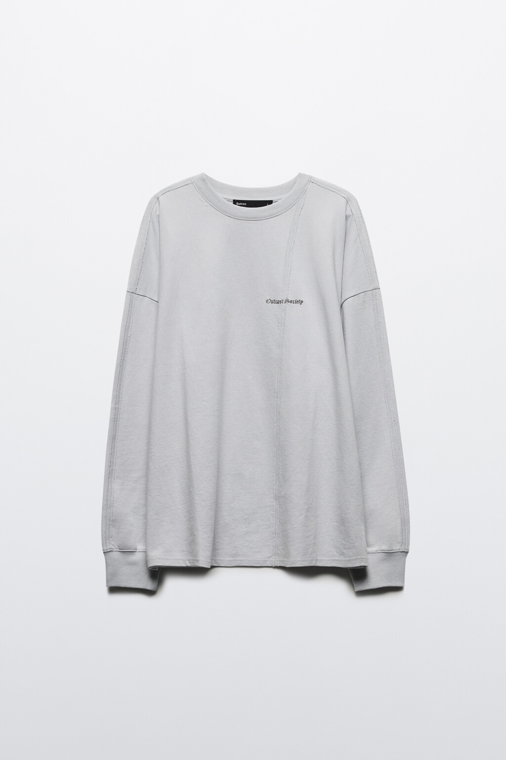 Лонгслив с вареным эффектом и надписью - цвет белый - 10