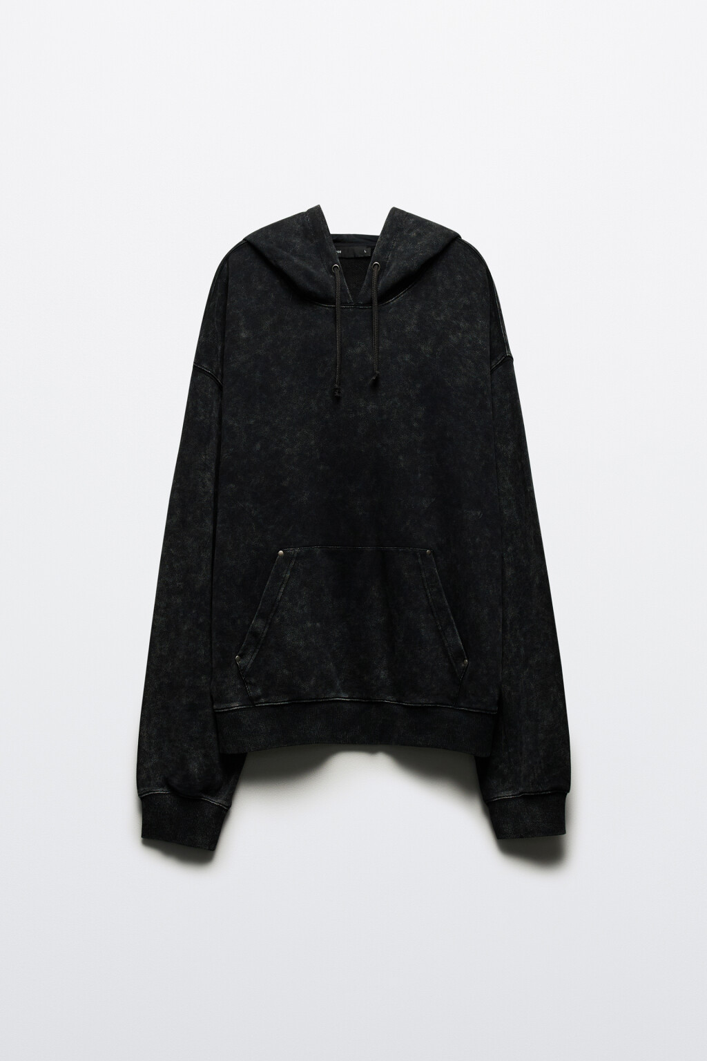 Худи oversize с капюшоном и вареным эффектом - цвет черный - 11