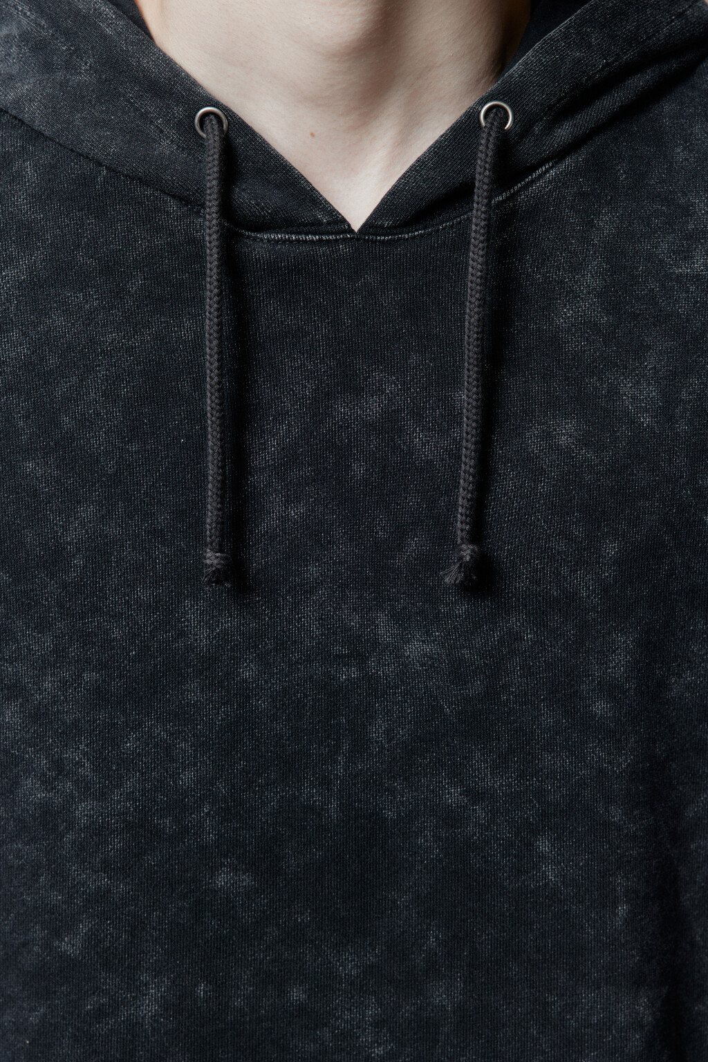 Худи oversize с капюшоном и вареным эффектом - цвет черный - 8