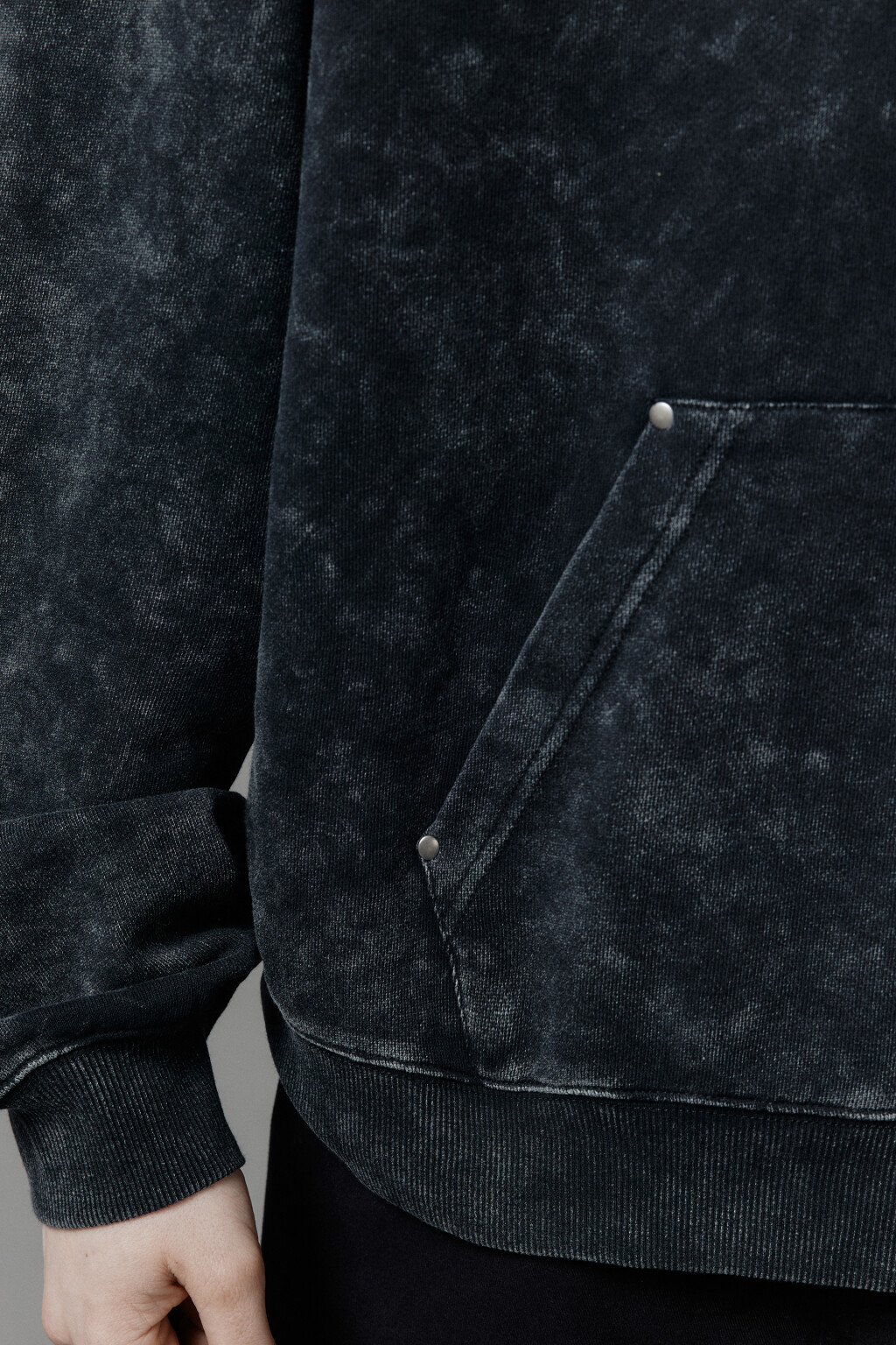 Худи oversize с капюшоном и вареным эффектом - цвет черный - 9