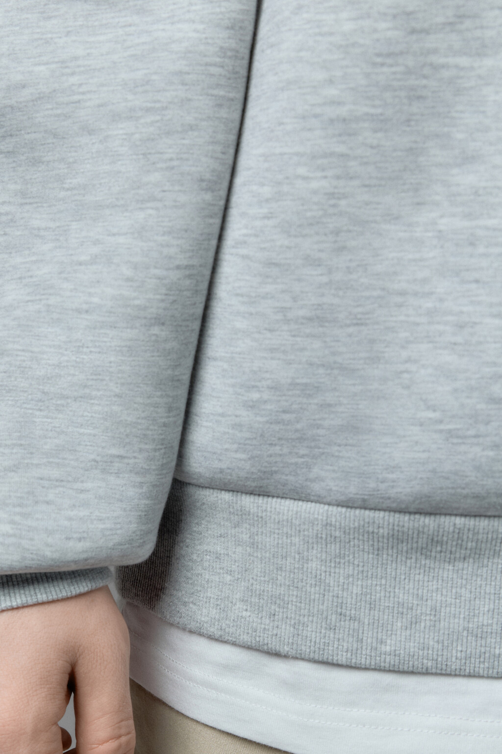 Худи с капюшоном и имитацией футболки - цвет серый - 7