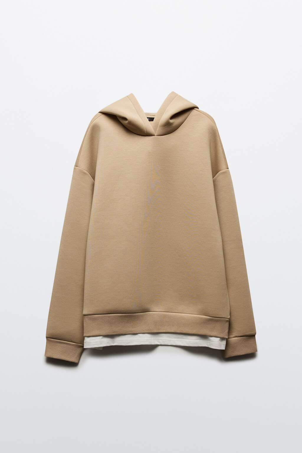 Худи с капюшоном и имитацией футболки - цвет бежевый - 9