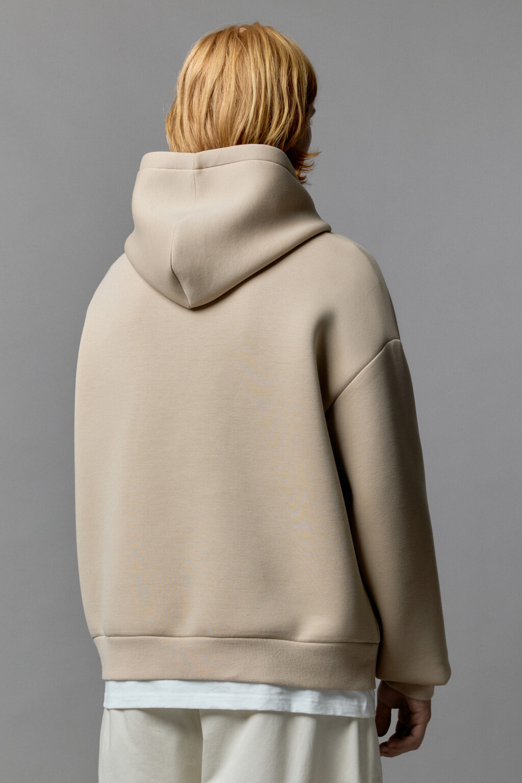 Худи с капюшоном и имитацией футболки - цвет бежевый - 4