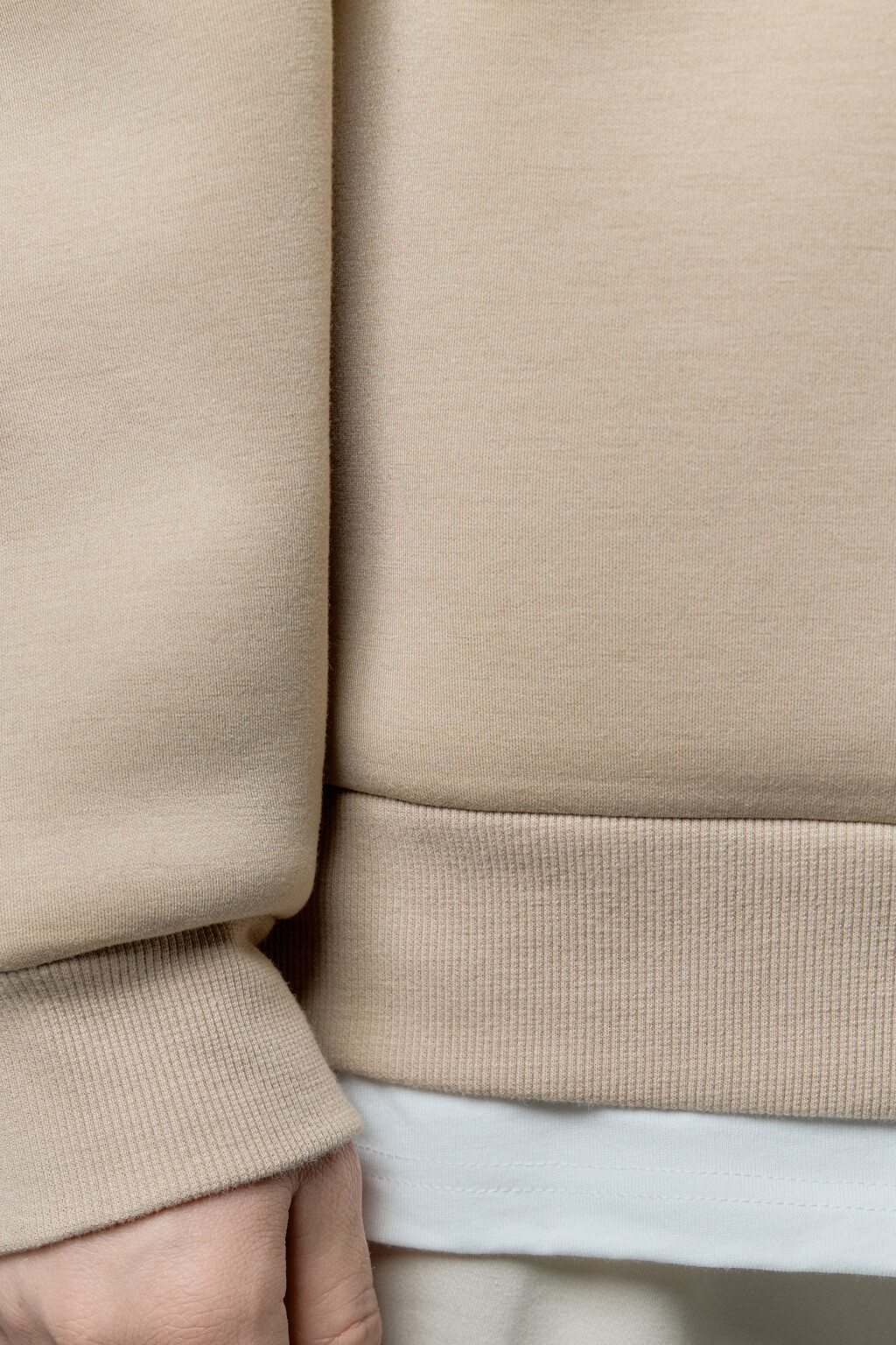 Худи с капюшоном и имитацией футболки - цвет бежевый - 7