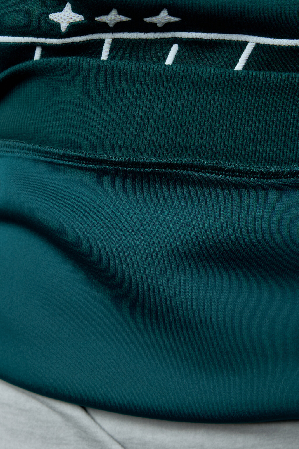 Толстовка half zip с вышитой надписью - цвет зеленый - 8