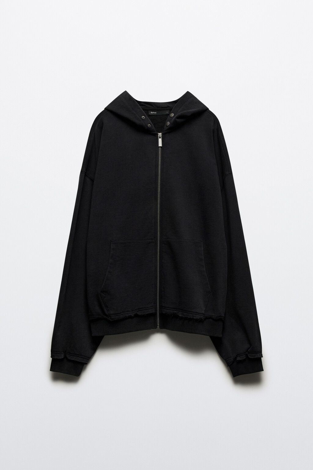 Худи-зипка из футера с вареным эффектом - цвет черный - 10