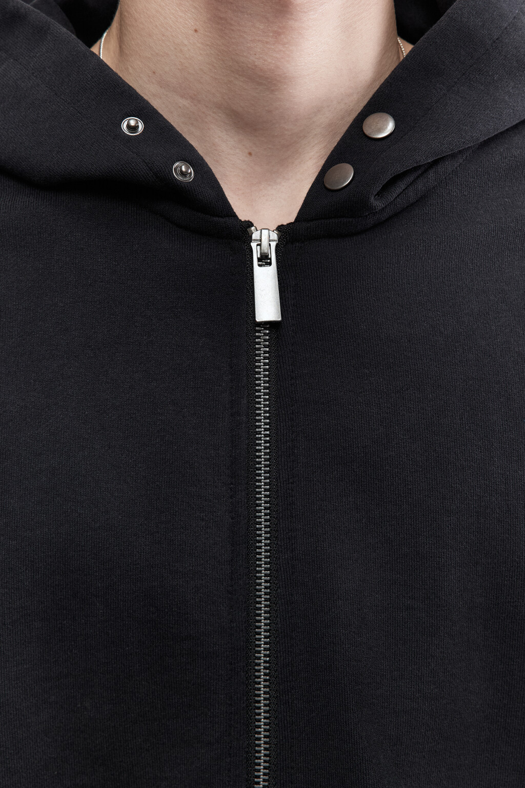 Худи-зипка из футера с вареным эффектом - цвет черный - 7