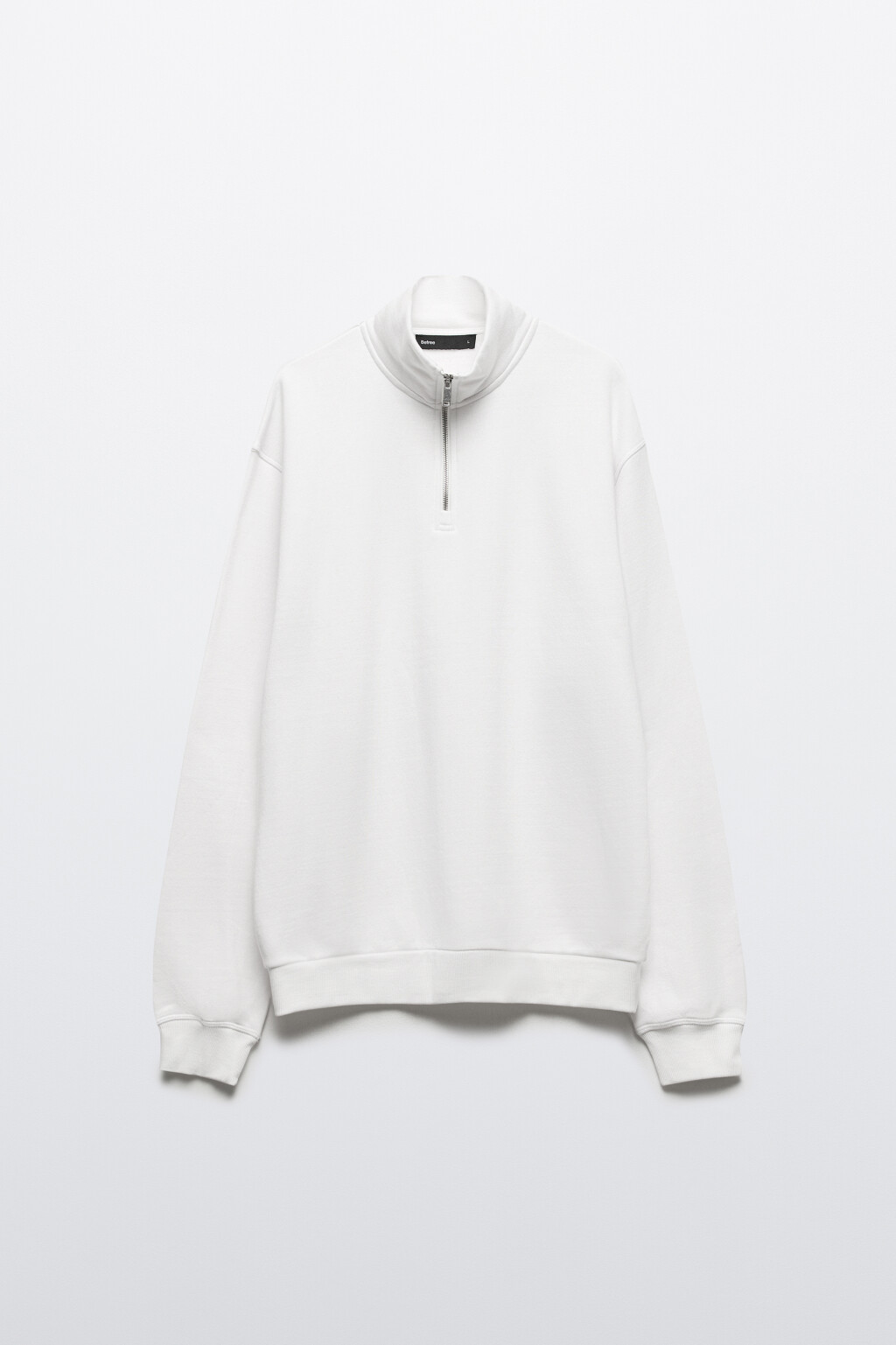 Толстовка half zip утепленная с воротником-стойкой - цвет белый - 9