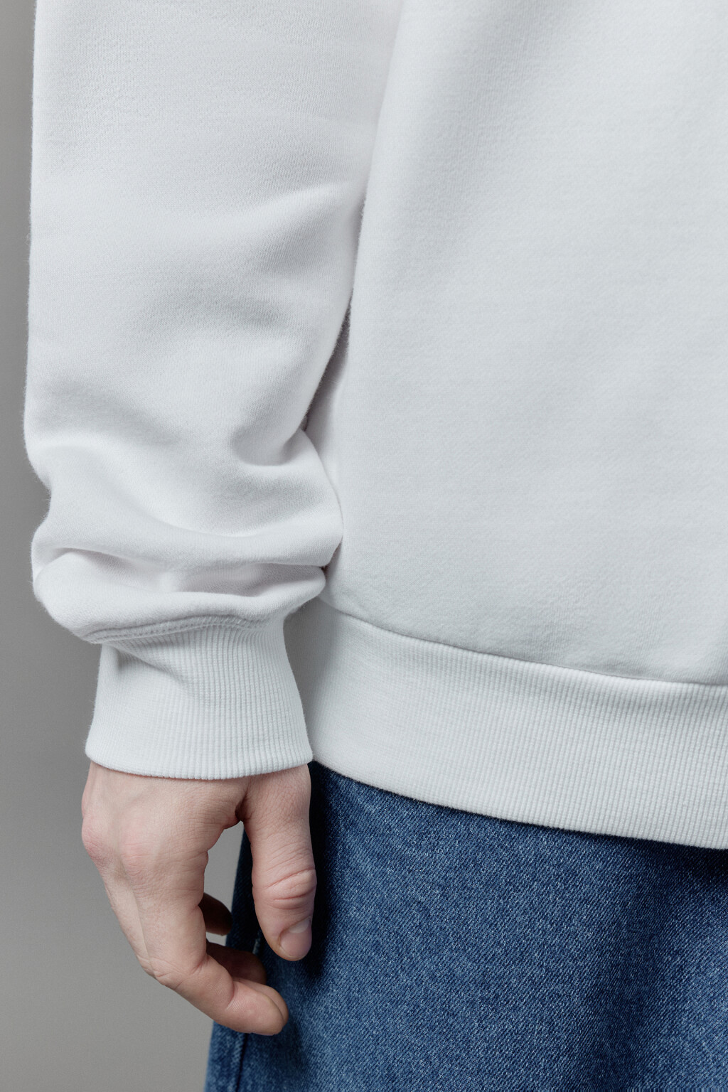 Толстовка half zip утепленная с воротником-стойкой - цвет белый - 7