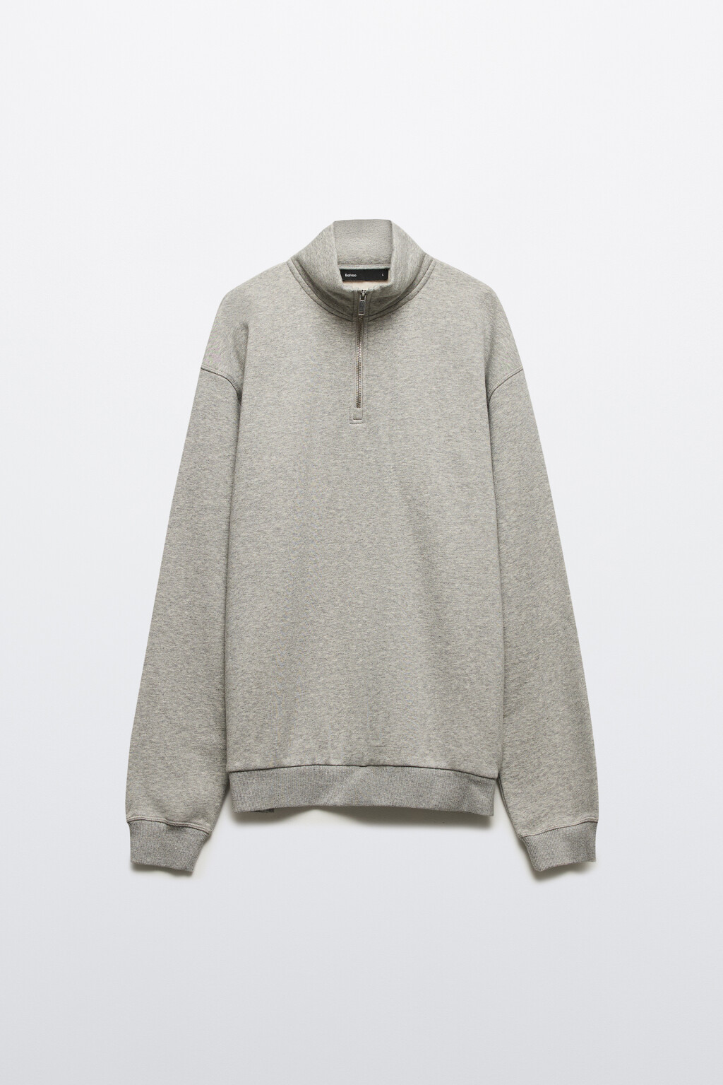 Толстовка half zip утепленная с воротником-стойкой - цвет серый - 9
