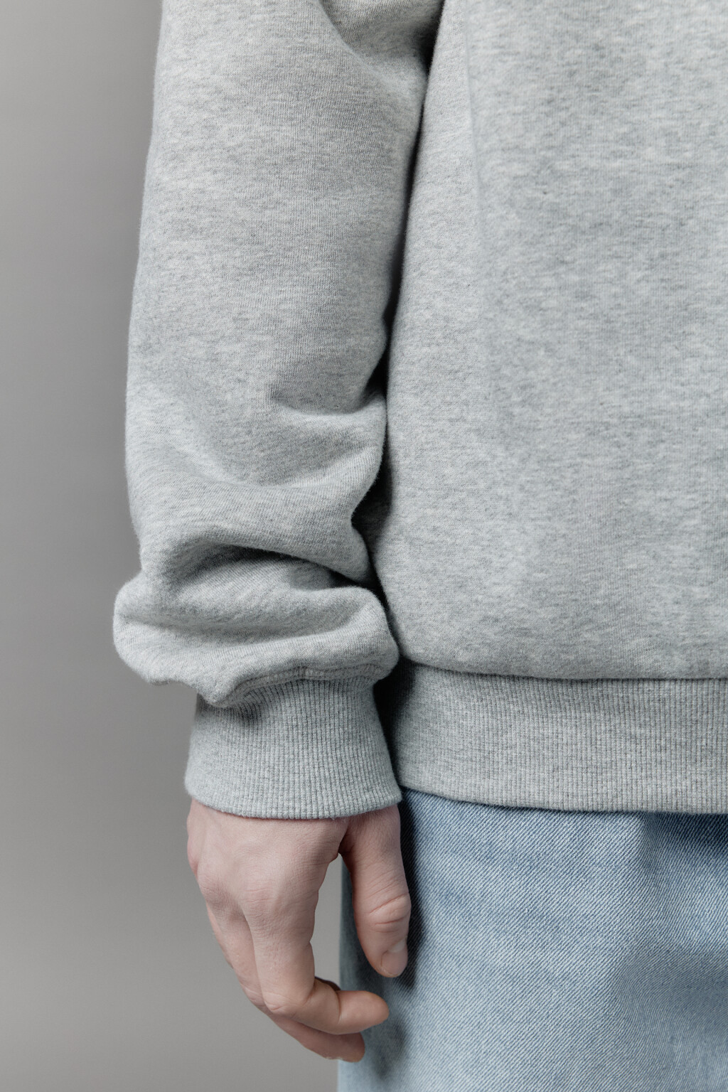 Толстовка half zip утепленная с воротником-стойкой - цвет серый - 6