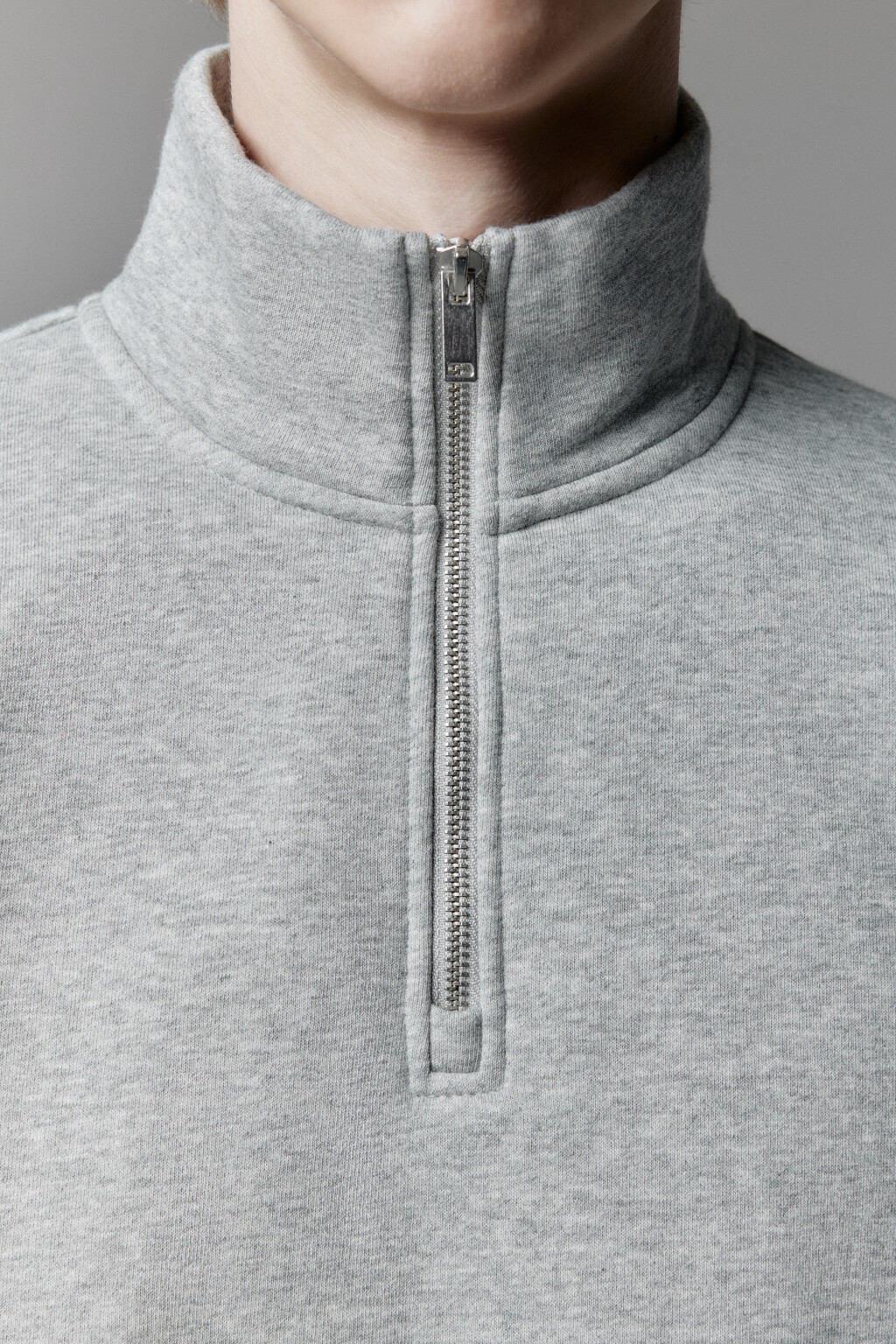 Толстовка half zip утепленная с воротником-стойкой - цвет серый - 7