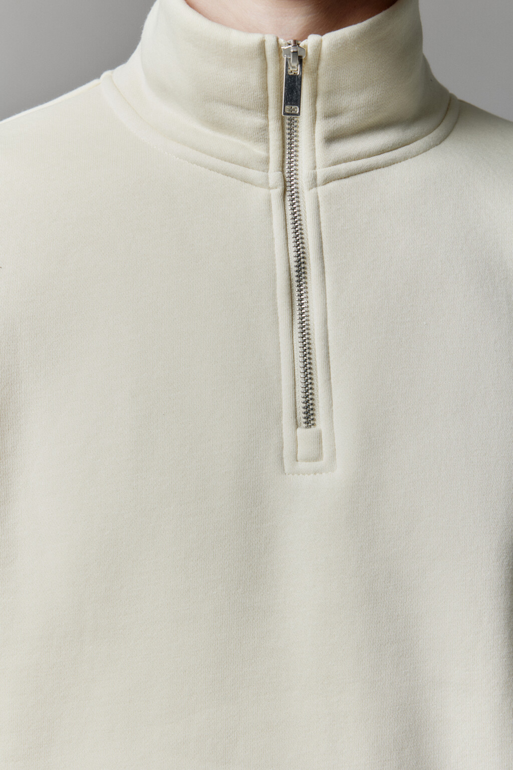 Толстовка half zip утепленная с воротником-стойкой - цвет бежевый - 8