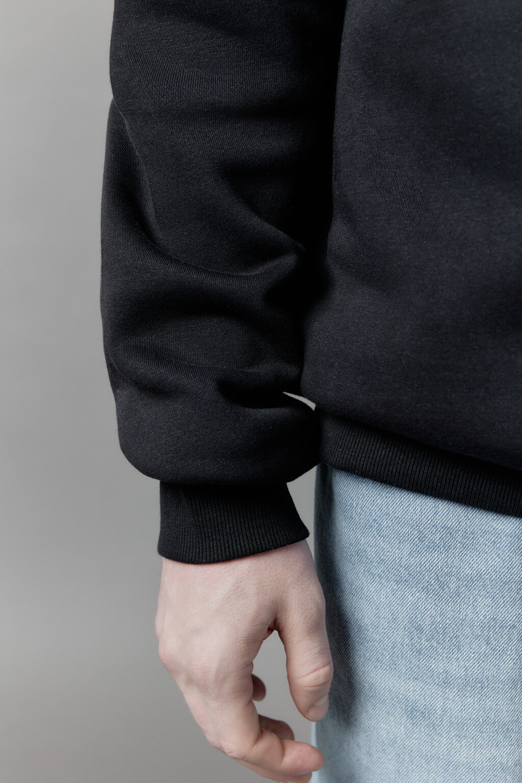 Толстовка half zip утепленная с воротником-стойкой - цвет черный - 7