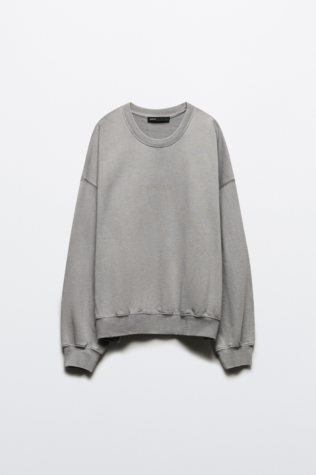Свитшот из футера с принтом-надписью - цвет серый - 8