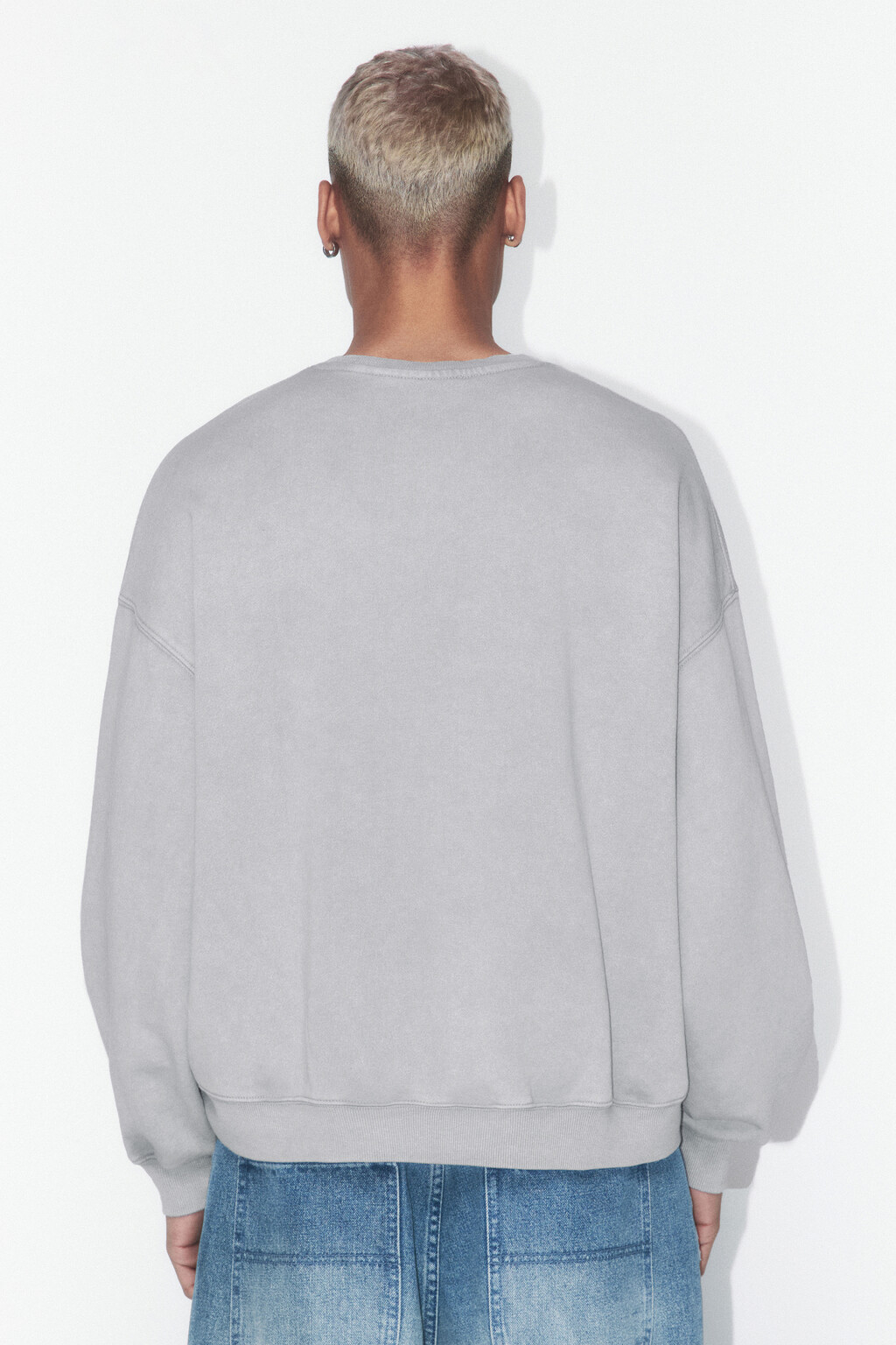 Свитшот из футера с принтом-надписью - цвет серый - 4