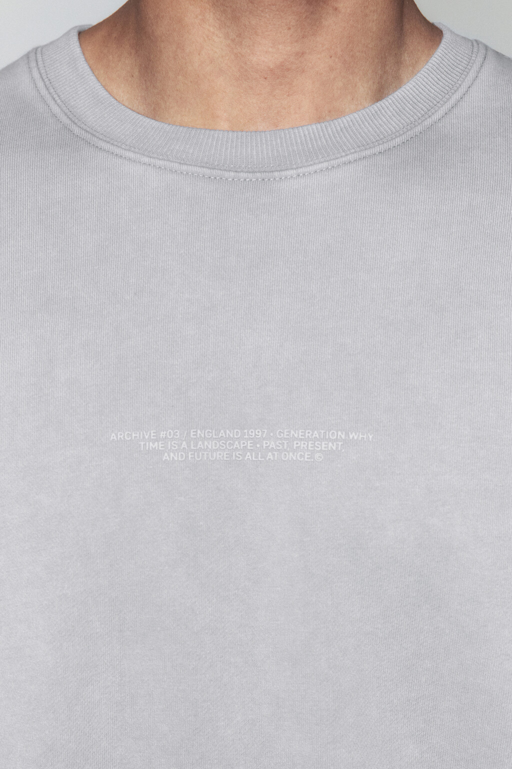 Свитшот из футера с принтом-надписью - цвет серый - 6