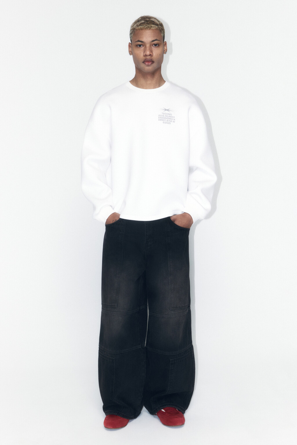 Свитшот из неопрена с принтом-надписью - цвет белый - 4