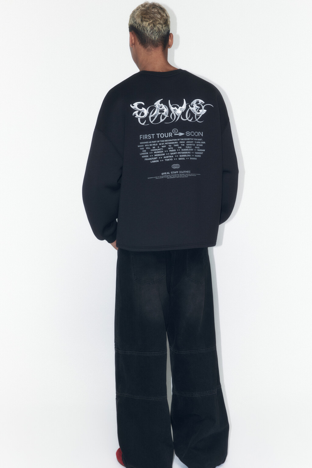 Свитшот из неопрена с принтом-надписью - цвет черный - 1