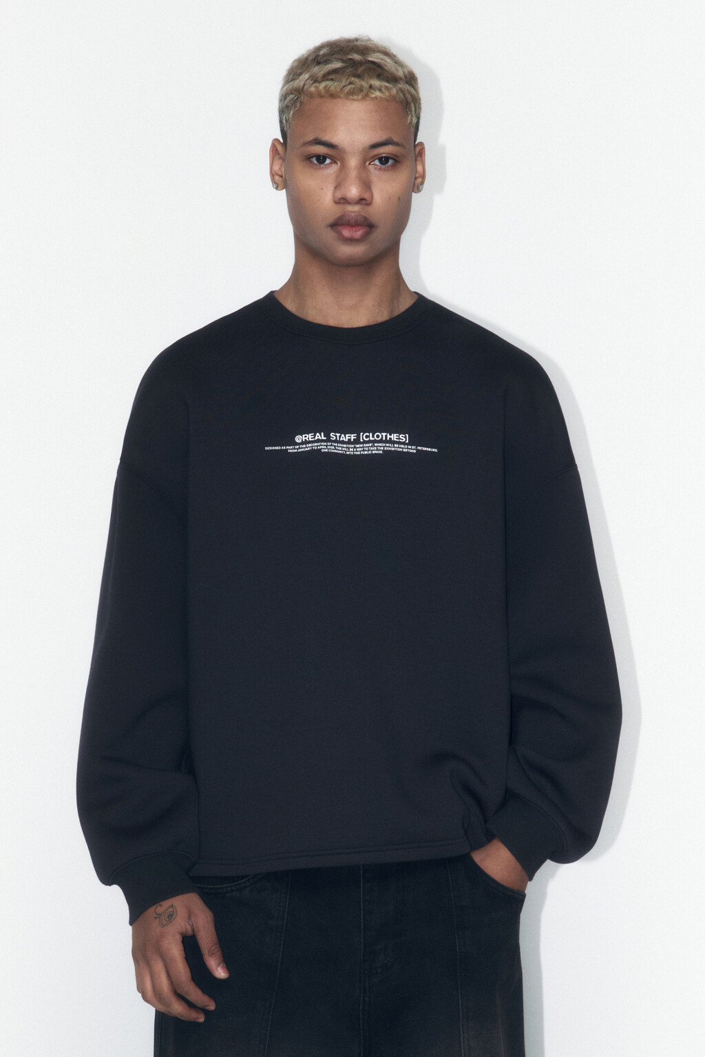 Свитшот из неопрена с принтом-надписью - цвет черный - 3