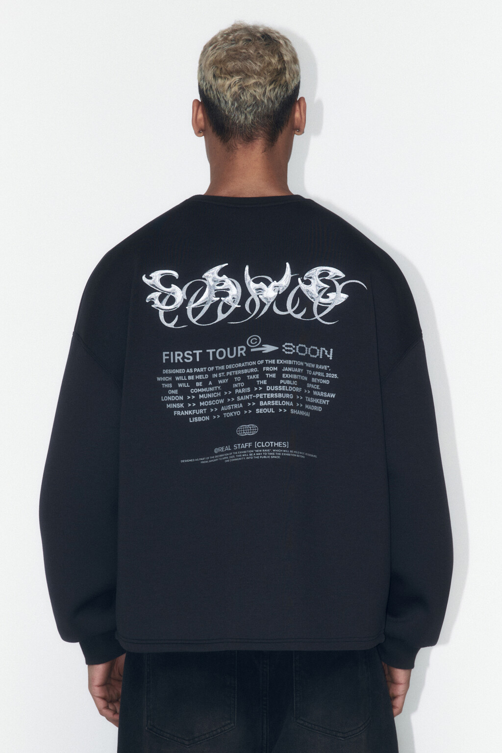 Свитшот из неопрена с принтом-надписью - цвет черный - 4