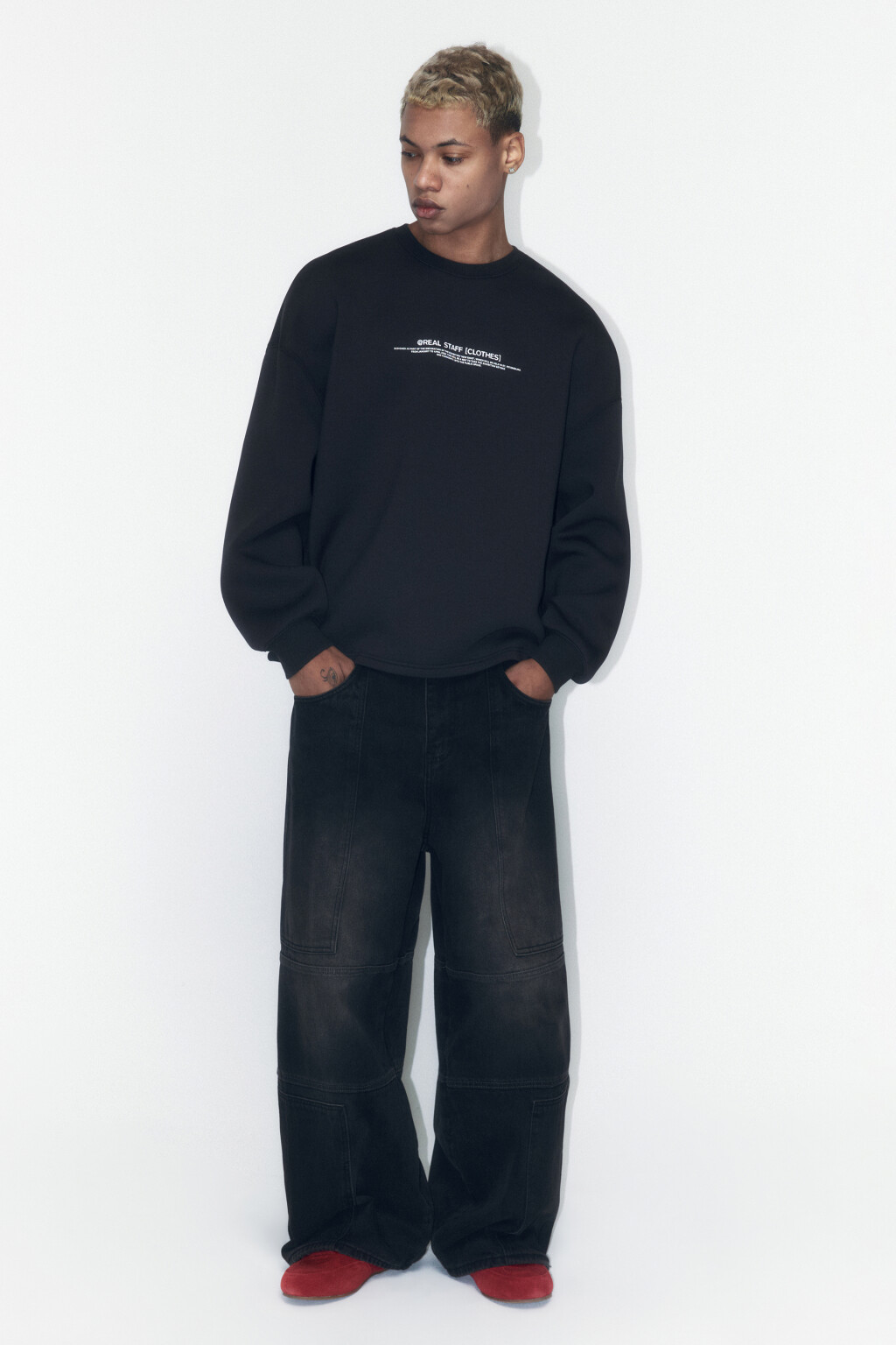 Свитшот из неопрена с принтом-надписью - цвет черный - 5