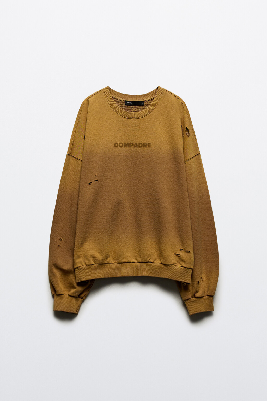 Свитшот из футера с состаренным эффектом - цвет коричневый - 11