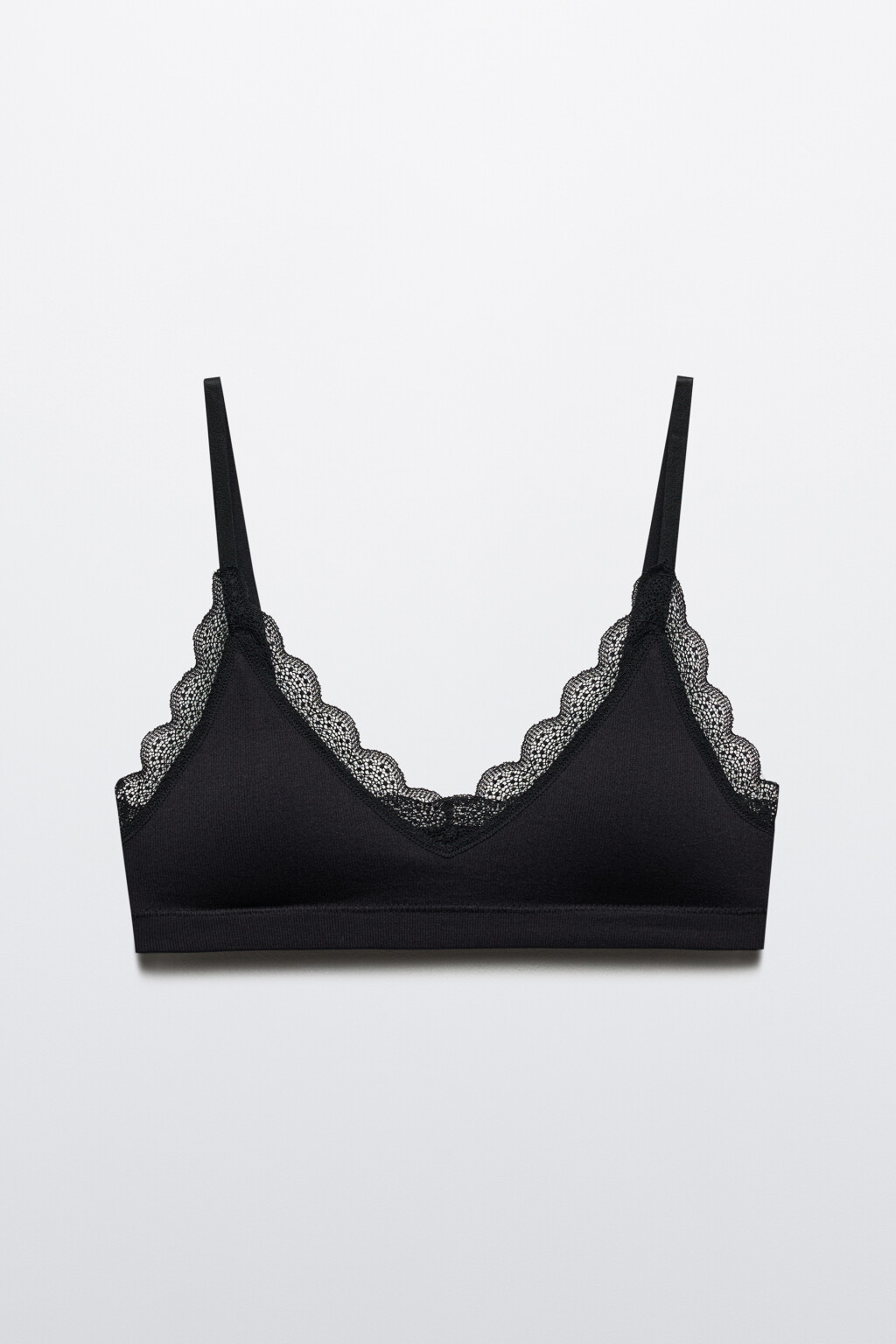 Бюстгальтер-топ бесшовный с кружевом - цвет черный - 5